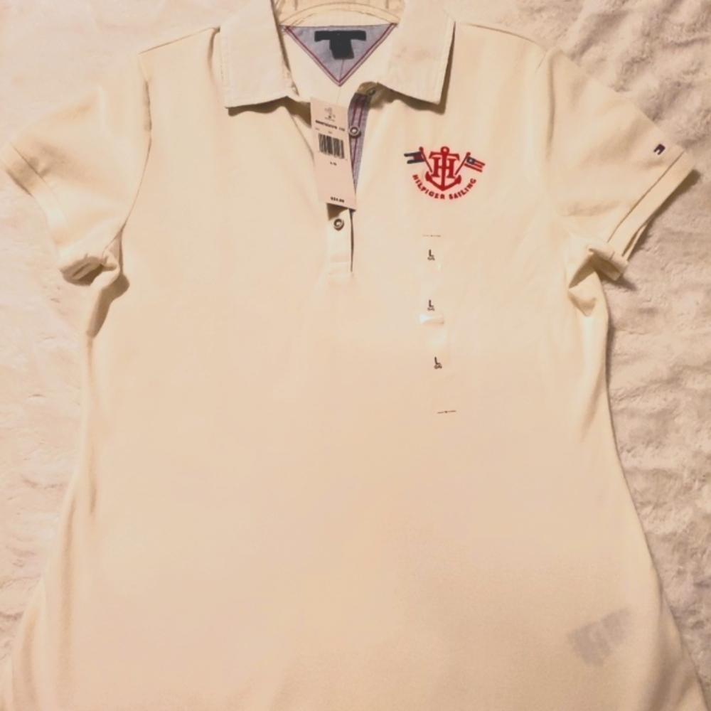 Tommy Hilfiger white polo sailing shirt large